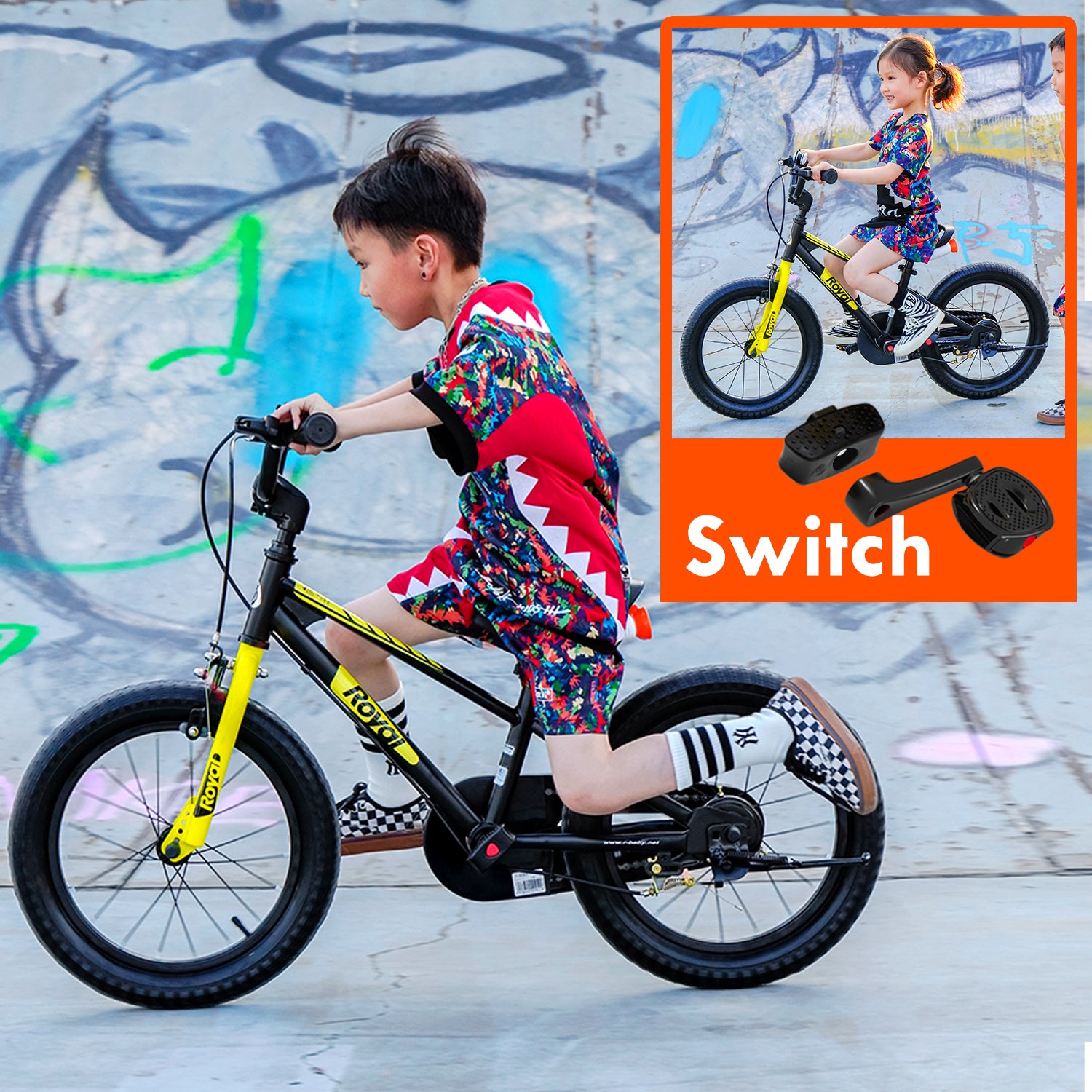 RoyalBaby EZ Kids Bike Easy Learn Balancing to Biking Balance & Pedal Bicycle Instant Assembly for Boys Girls Ages 2-9 Years Multiple Color