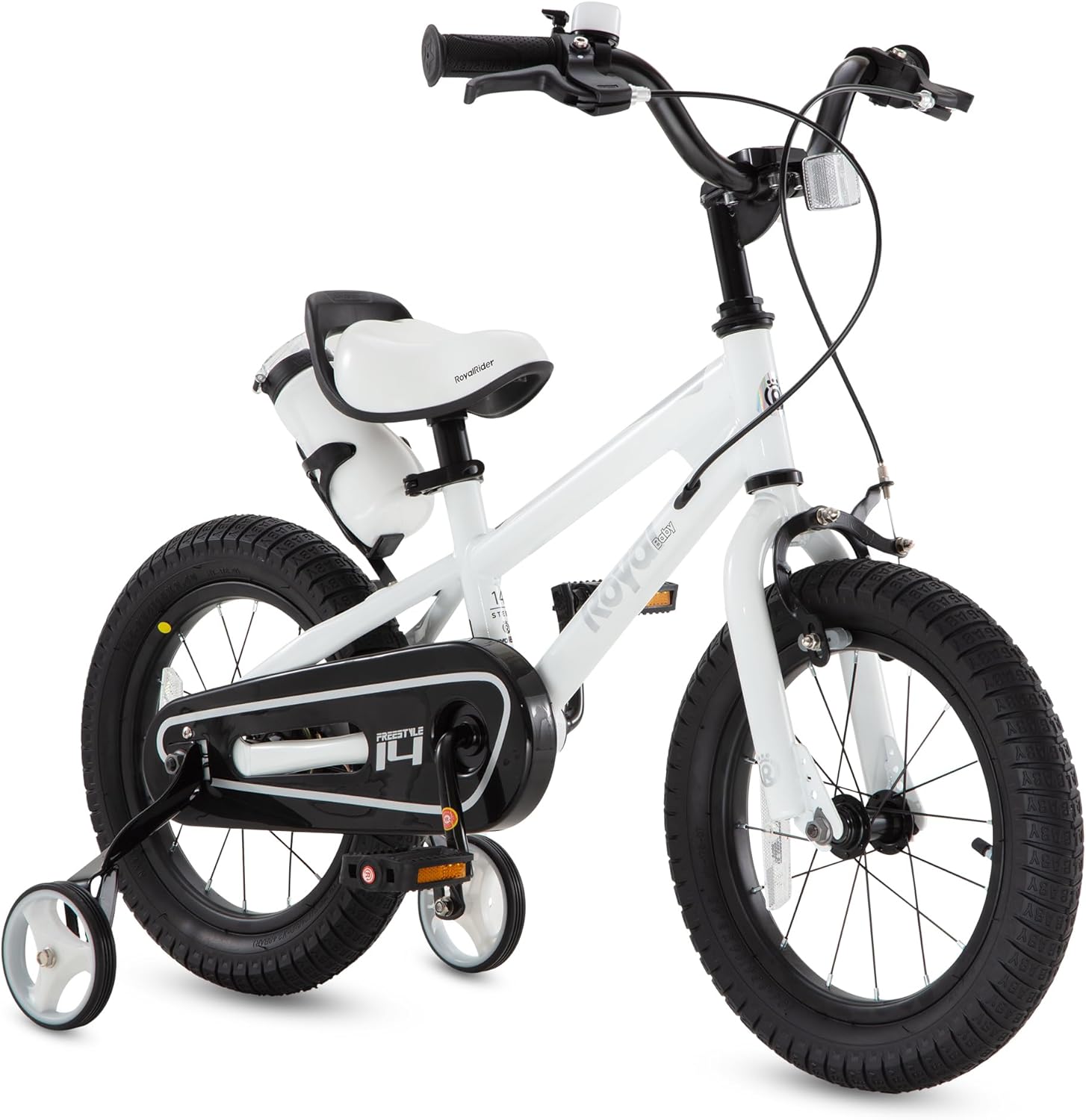 RoyalBaby Freestyle Dual Handbrakes Kids Bike 12 Inch Toddlers Learning Bicycle with Training Wheels for Boys Girls Beginners