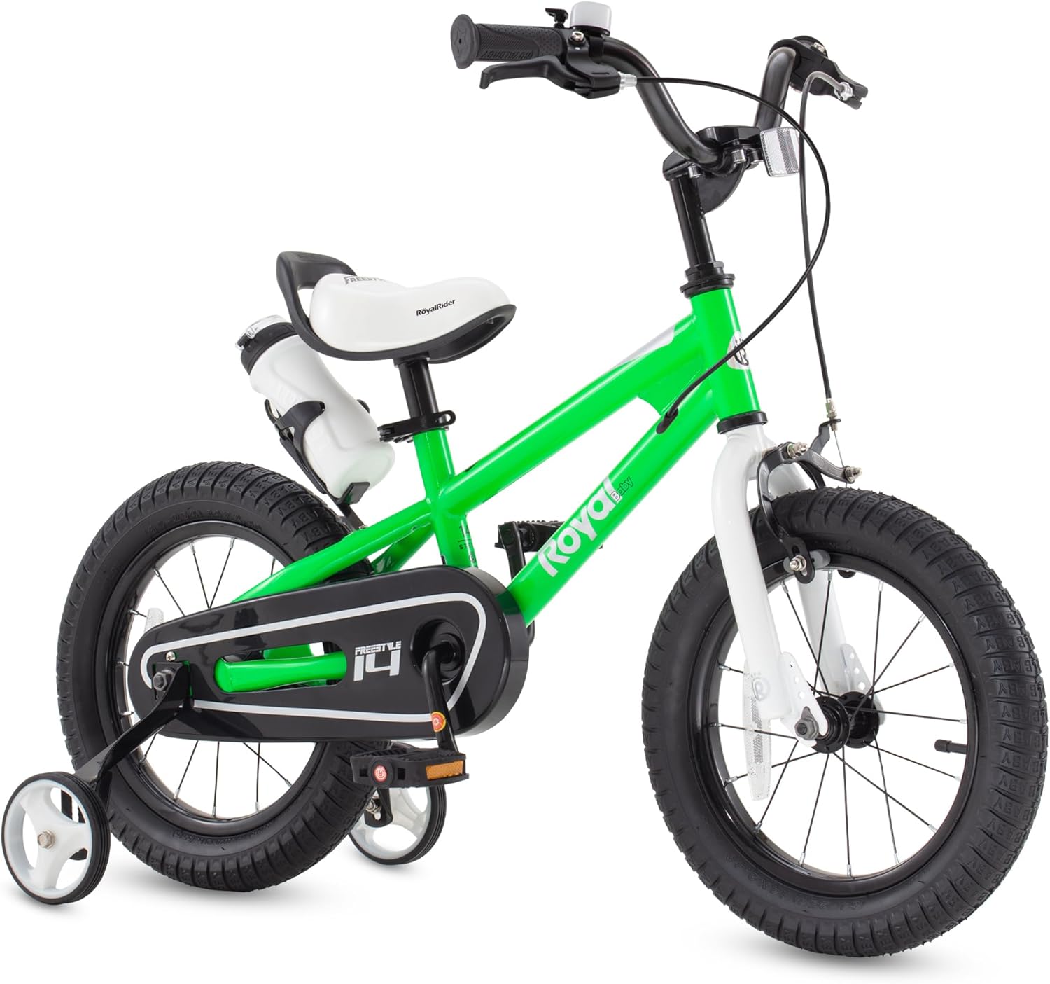 RoyalBaby BMX Freestyle Coaster Pedal Brake Kids Bike, Green / 14 inch