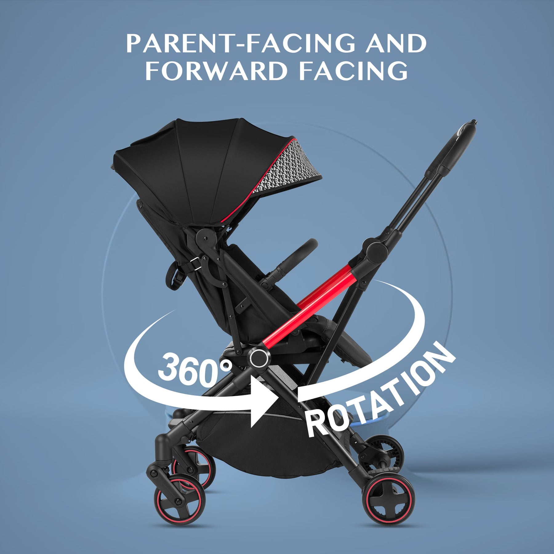 Royalbaby Lightweight Infant Stroller 360 Reversible Seat Compact Fold Portable Travel Toddler Baby Stroller with Umbrella & Multi-position Reclining