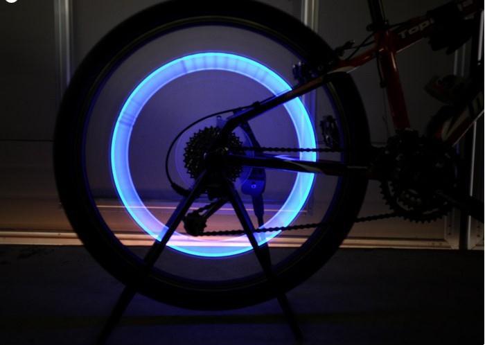 Blue Flash Tyre Wheel Valve Cap Light For Bike Wheel Light Tire
