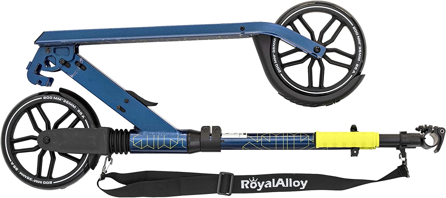 RoyalBaby Dawn Lightweight Foldable Commute Scooter  Large 8 inch Wheels  Adjustable Handle Height  Rear Fender Brake  for Teens Adults and Kids Age 6+