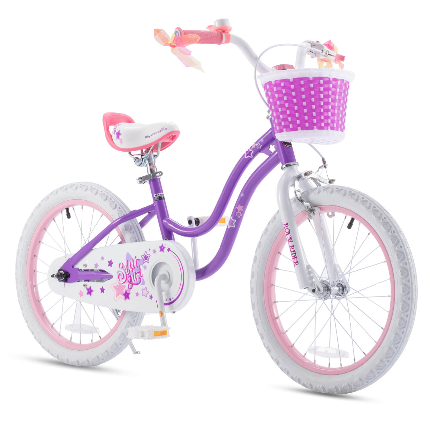 Royalbaby Freestyle 16 in. Fuchsia Kids Bike Boys and Girls Bicycle with Kickstand and Training Wheels, Purple