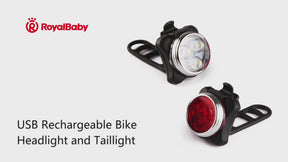 USB Rechargeable Bike Light Set,Super Bright Front Headlight(4 Light Mode Options)and Rear LED Bicycle Light(3 Light Mode Options),650mah Lithium Battery